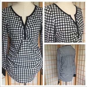 Motherhood Maternity Black/white Checked Top SZ XL